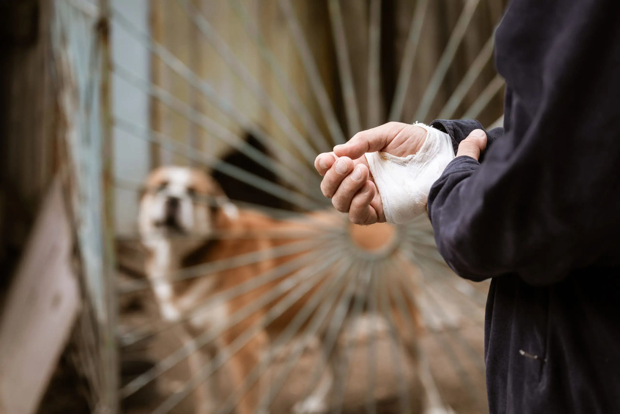 lesión por mordedura de perro