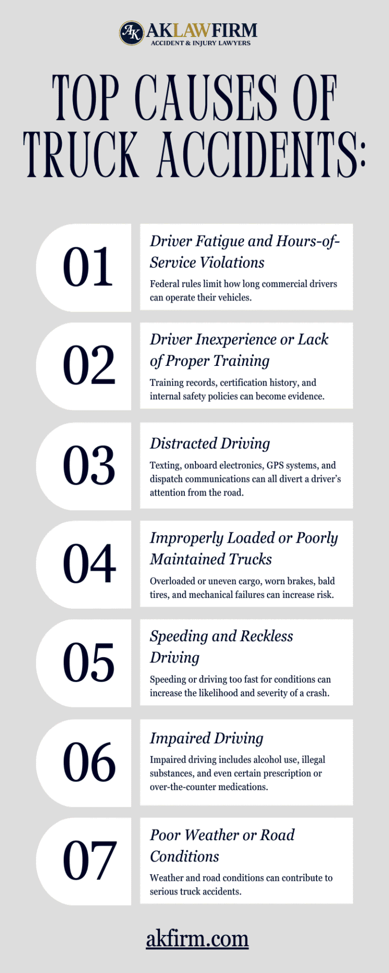 top causes of truck accidents infographic