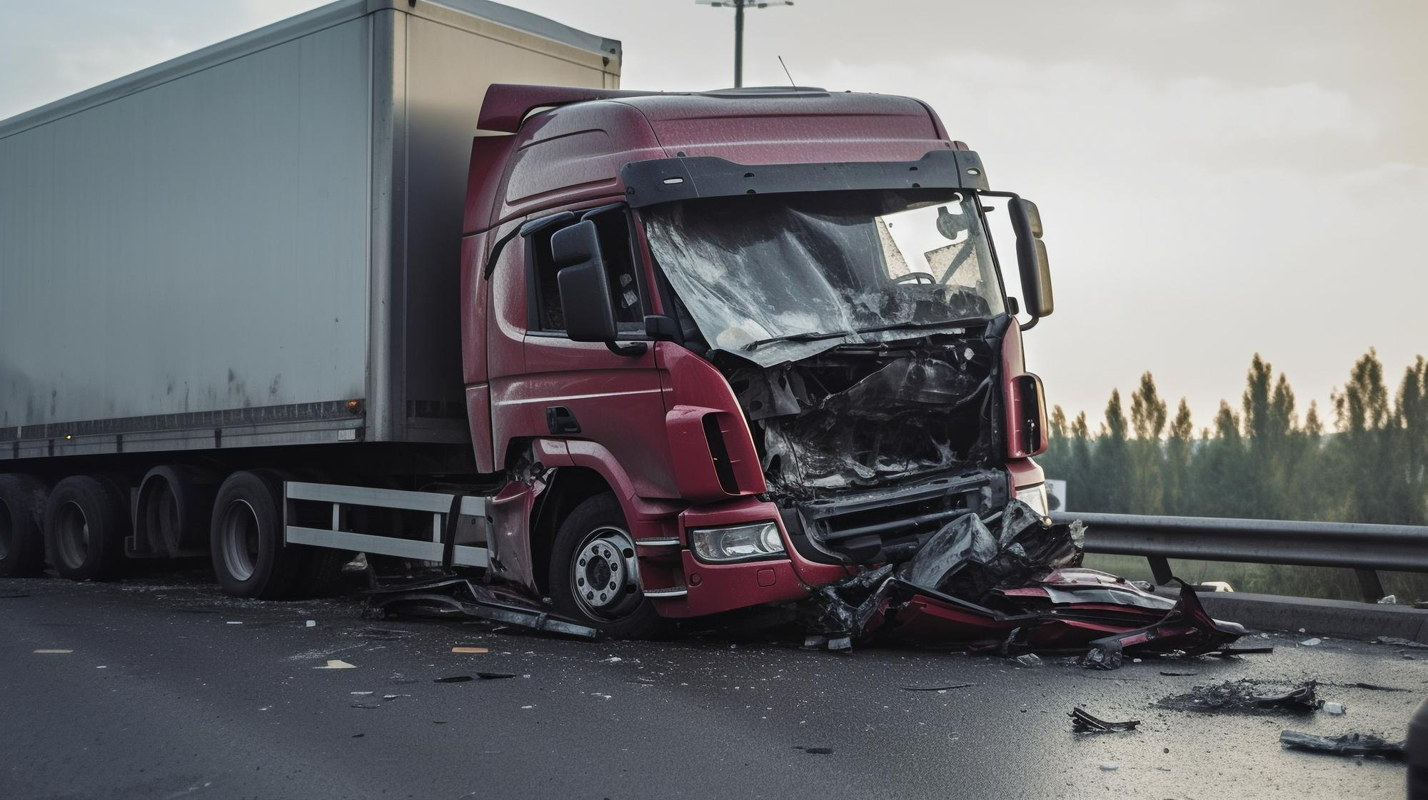 accidente de camión de gran tonelaje