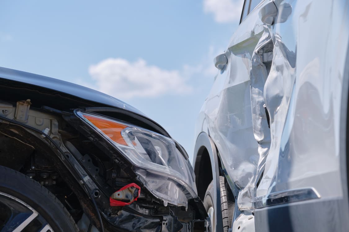 cars damaged in wreck