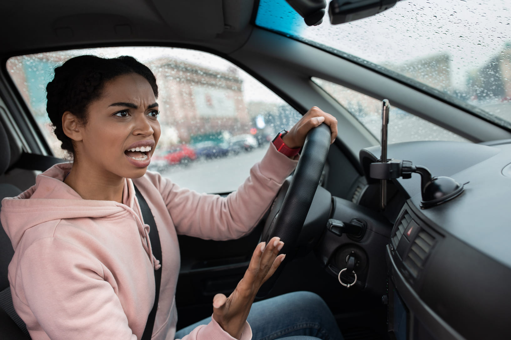 angry dallas driver in car wreck