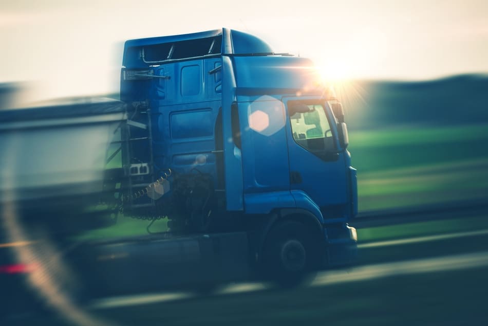 semi truck speeding on highway